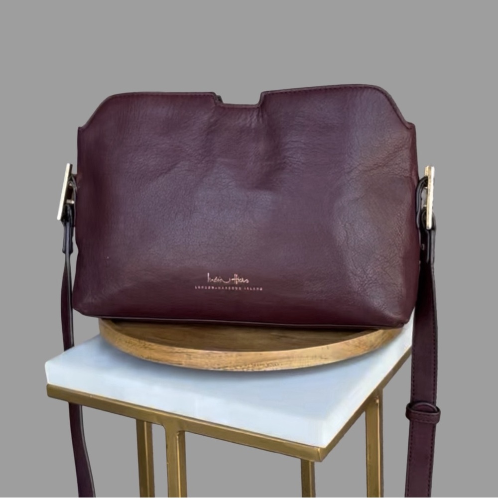 India Hicks Plum Leather Crossbody Bag